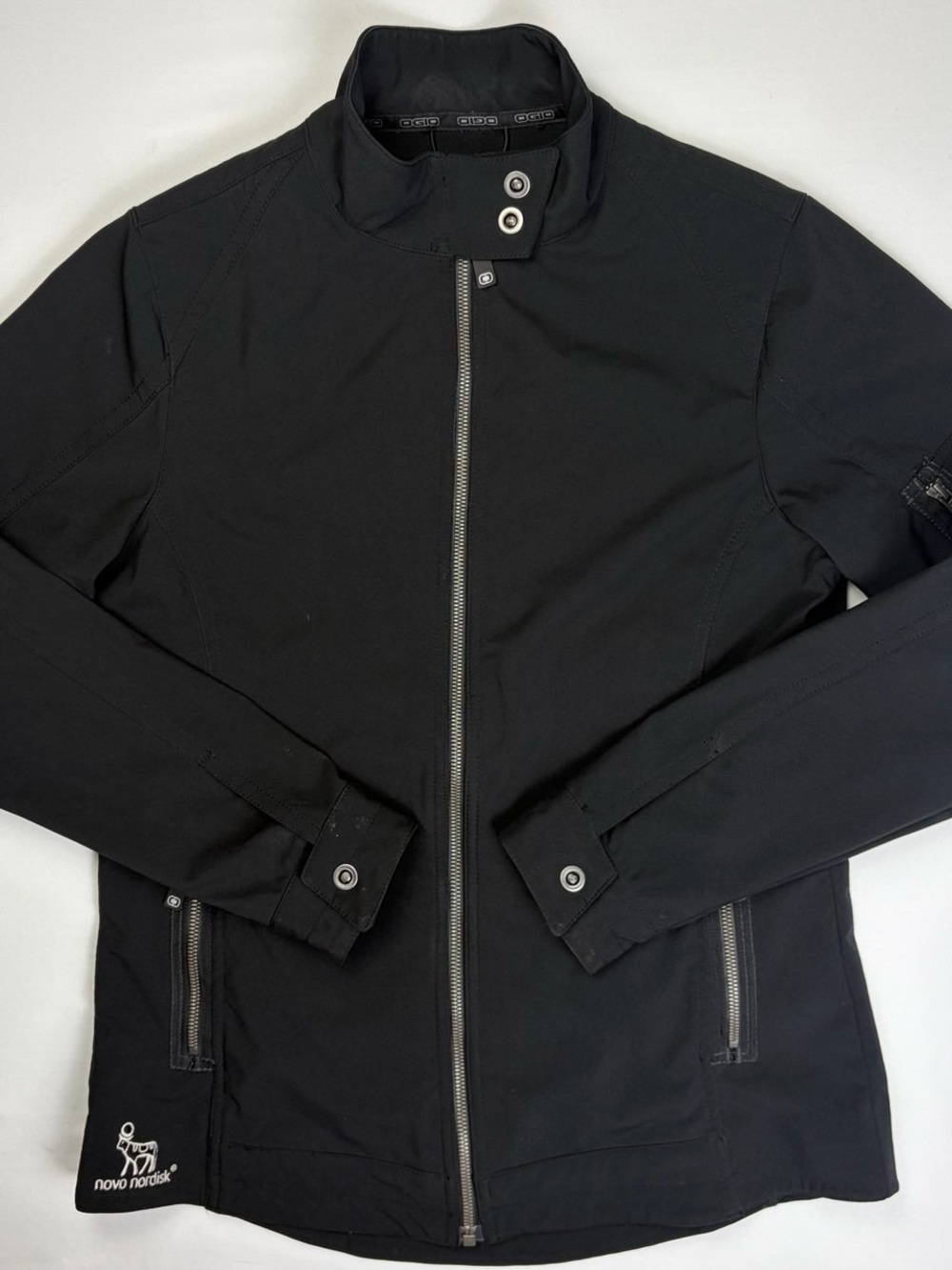 OGIO Women’s Soft Shell Jacket Black Moto Full Zip Novo Nordisk Logo Size M